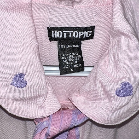 Hot Topic Kawaii Pastel Bunny Bow Girls Woven Button-Up Size Small - Picture 6 of 7